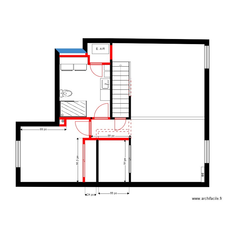 Line Girard 3. Plan de 1 pièce et 65 m2