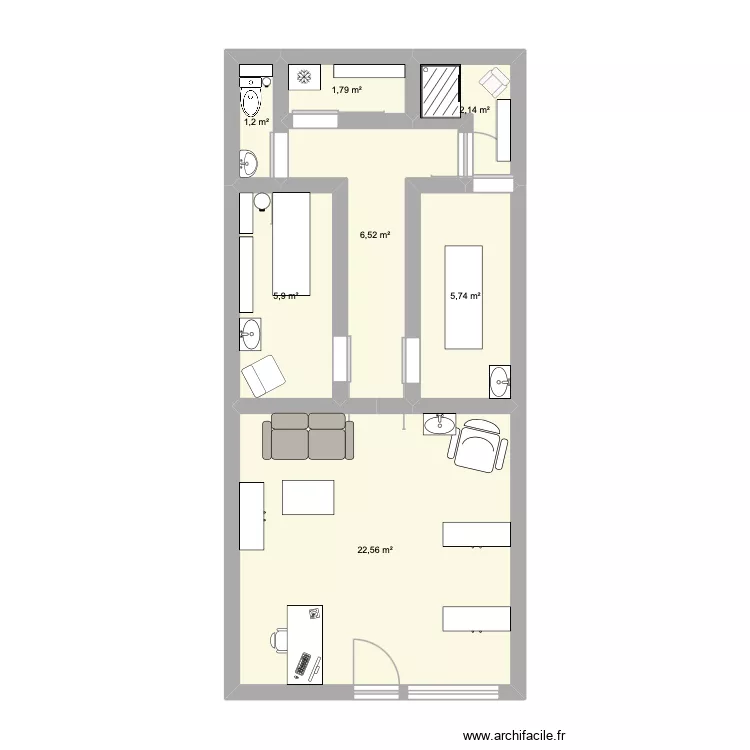institut pause beaut&eacute;. Plan de 7 Pièces et 46 m²