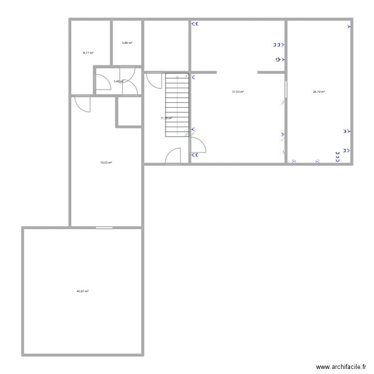 Schéma de position maison. Plan de 8 pièces et 153 m2