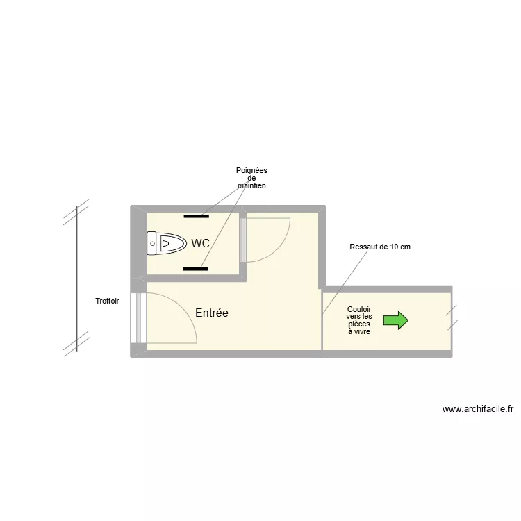 CHAMPOMIER entr&eacute;e existant. Plan de 