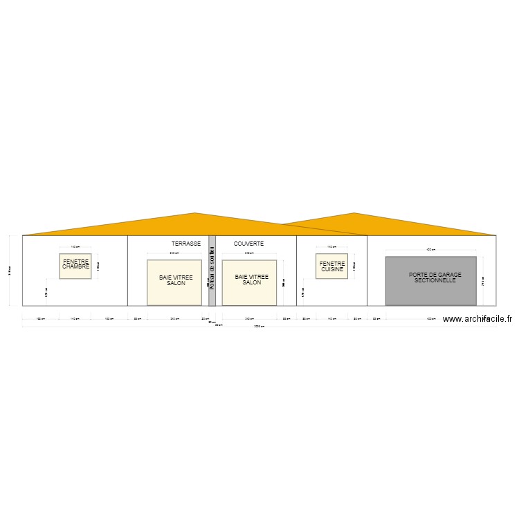 Facade Ouest avant travaux. Plan de 0 pièce et 0 m2