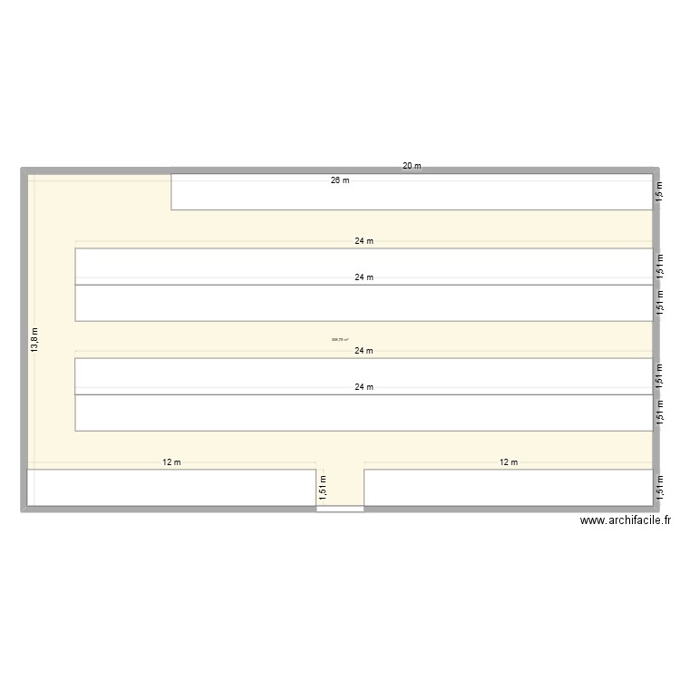 salle C. Plan de 1 pièce et 359 m2