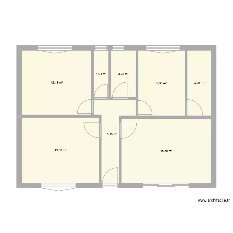 Aubinette. Plan de 8 Pièces et 64 m² Aubinette. Plan de 8 Pièces et 64 m²