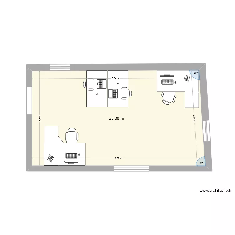 Bureau RS. Plan de 1 et 23 m² Bureau RS. Plan de 1 et 23 m²
