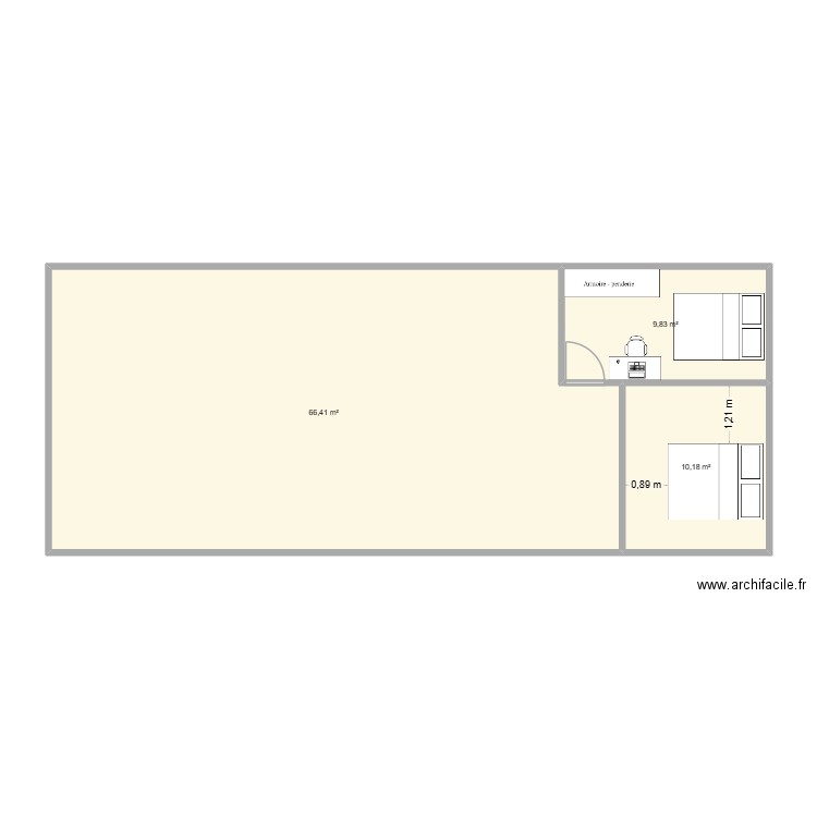 mobile home 4. Plan de 3 pièces et 86 m2