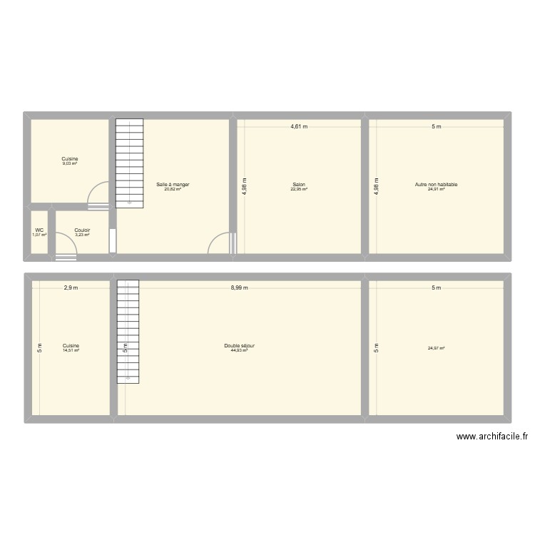 Ver50. Plan de 9 pièces et 166 m2