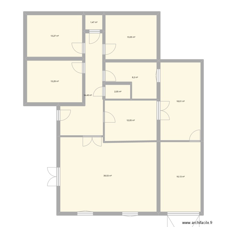 maison mios modifié. Plan de 11 pièces et 152 m2