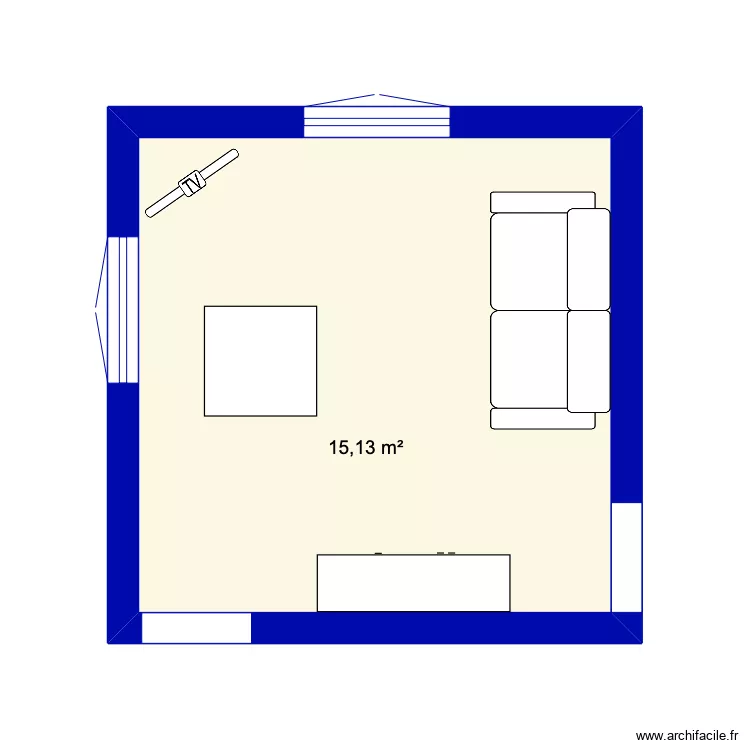 salon s&eacute;jour. Plan de 