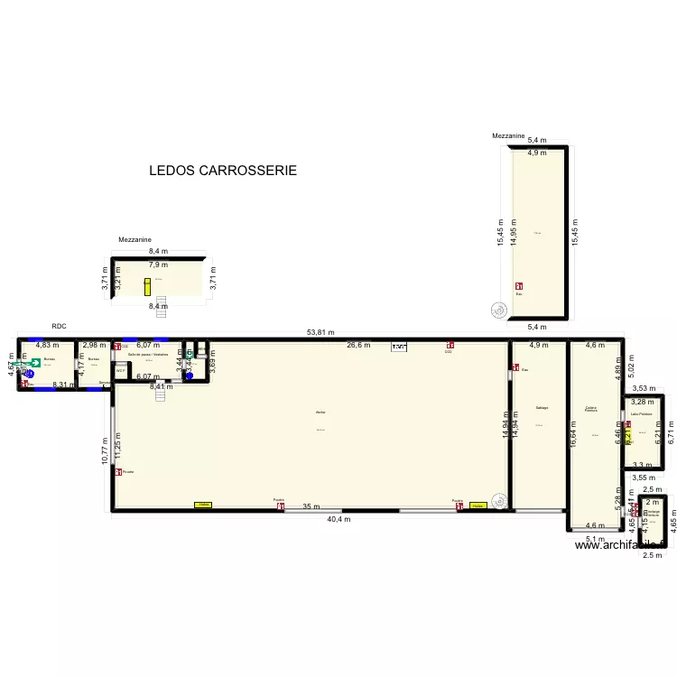 LEDOS CARROSSERIE. Plan de 12 et 827 m² LEDOS CARROSSERIE. Plan de 12 et 827 m²