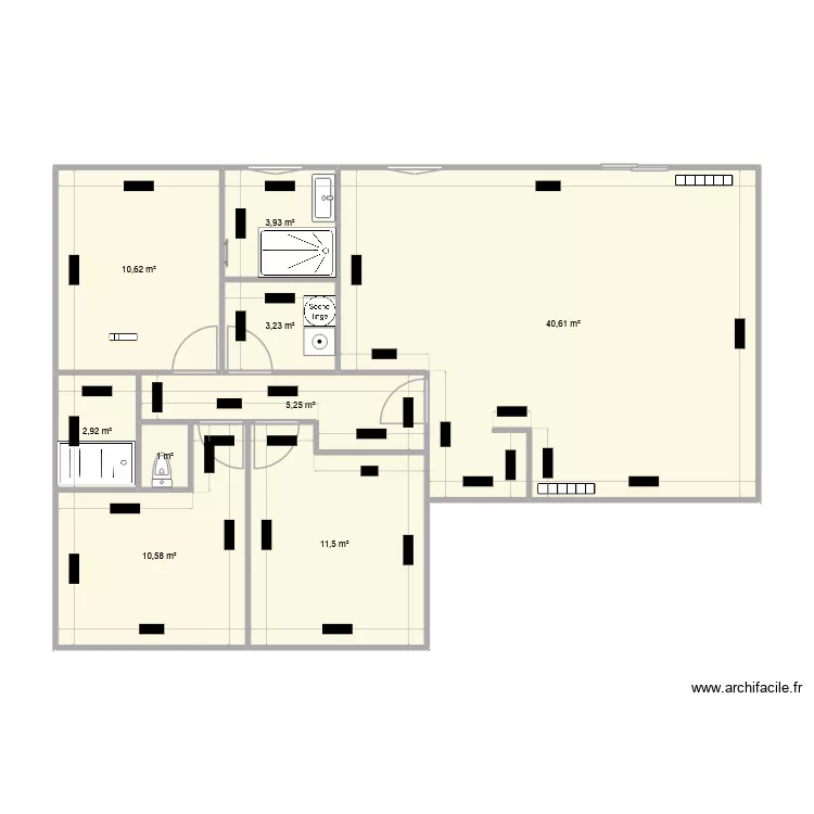 SCI ROSE DE RE MODIFIE bis. Plan de 9 Pièces et 90 m² SCI ROSE DE RE MODIFIE bis. Plan de 9 Pièces et 90 m²