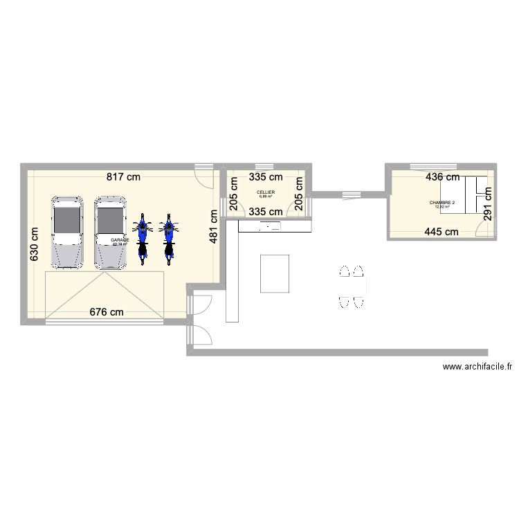 maison 2d Archi. Plan de 3 pièces et 69 m2