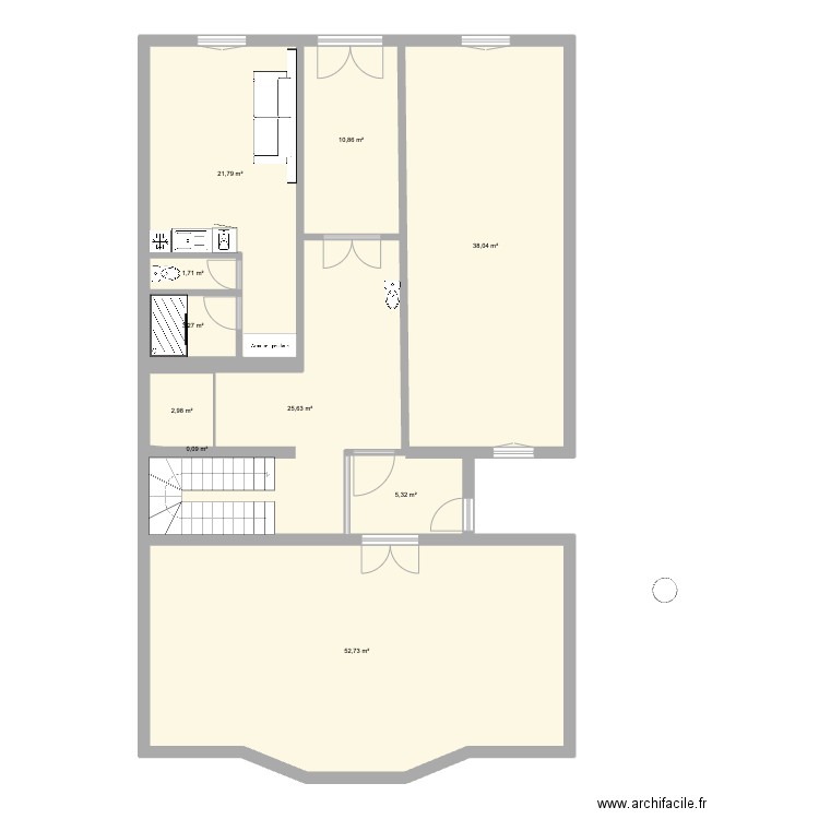 131 Etats-Unis. Plan de 10 pièces et 162 m2