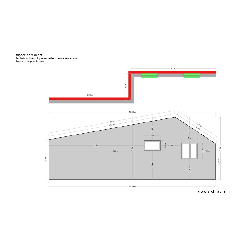 façade nord ouest Josselin. Plan de 0 pièce et 0 m2