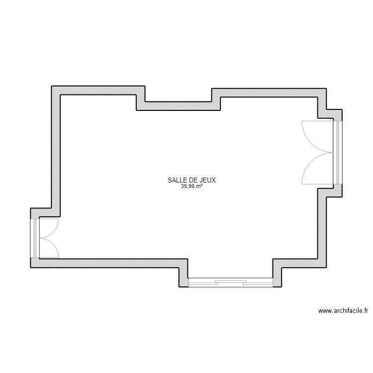 GERBAUD. Plan de 1 pièce et 36 m2