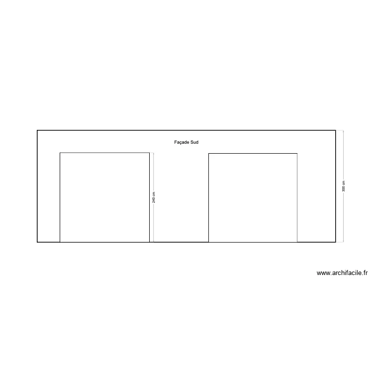 Garage fa&ccedil;ade sud. Plan de 