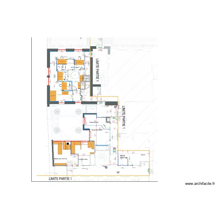 Saint-Fons  Plan modif box 1  - kitchenette. Plan de 