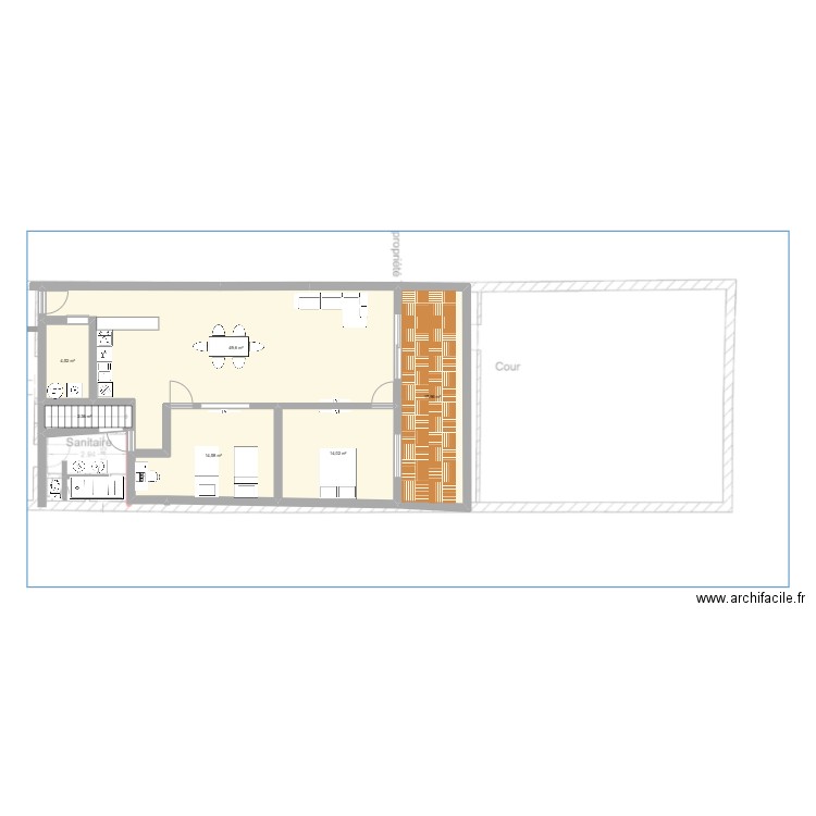 nerviens Appartement last. Plan de 6 pièces et 103 m2