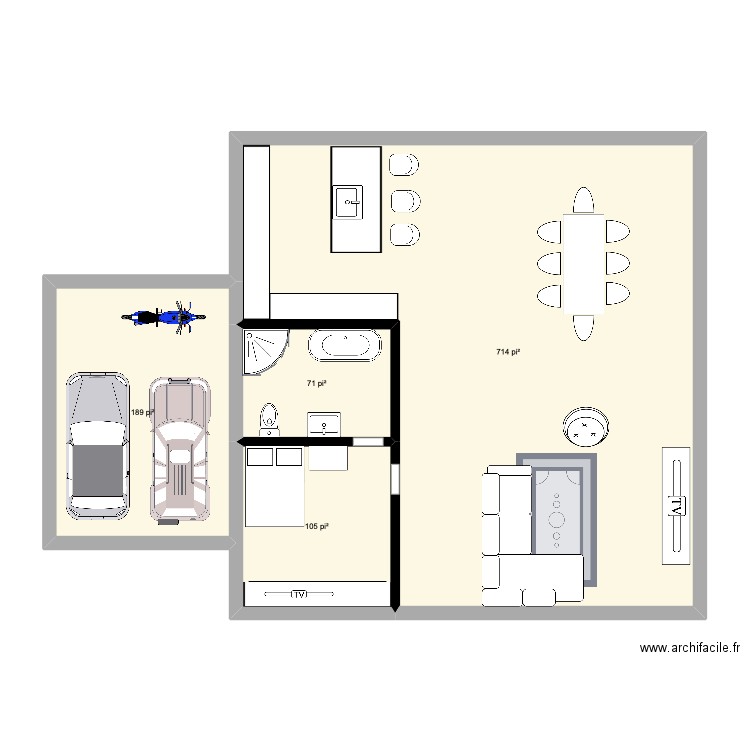 liam. Plan de 4 pièces et 100 m2