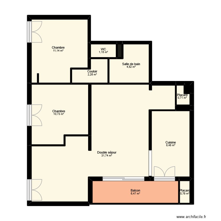 FANIGLIULO. Plan de 13 pièces et 78 m2
