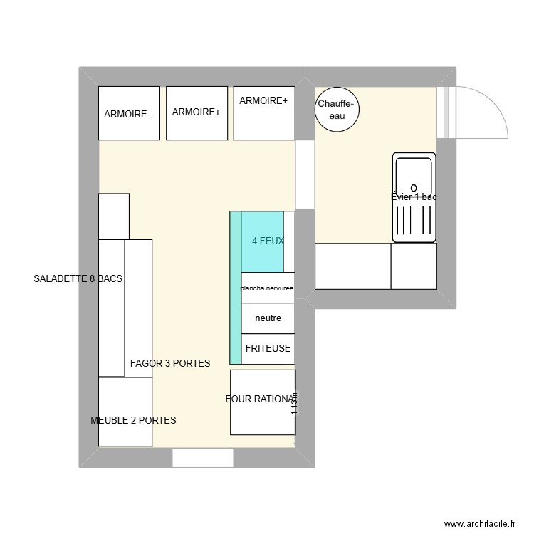 le panier. Plan de 2 pièces et 16 m2