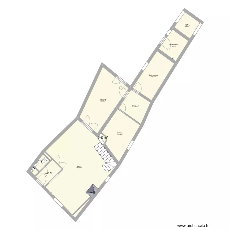 RDC Maison Chauffage + Eau. Plan de 