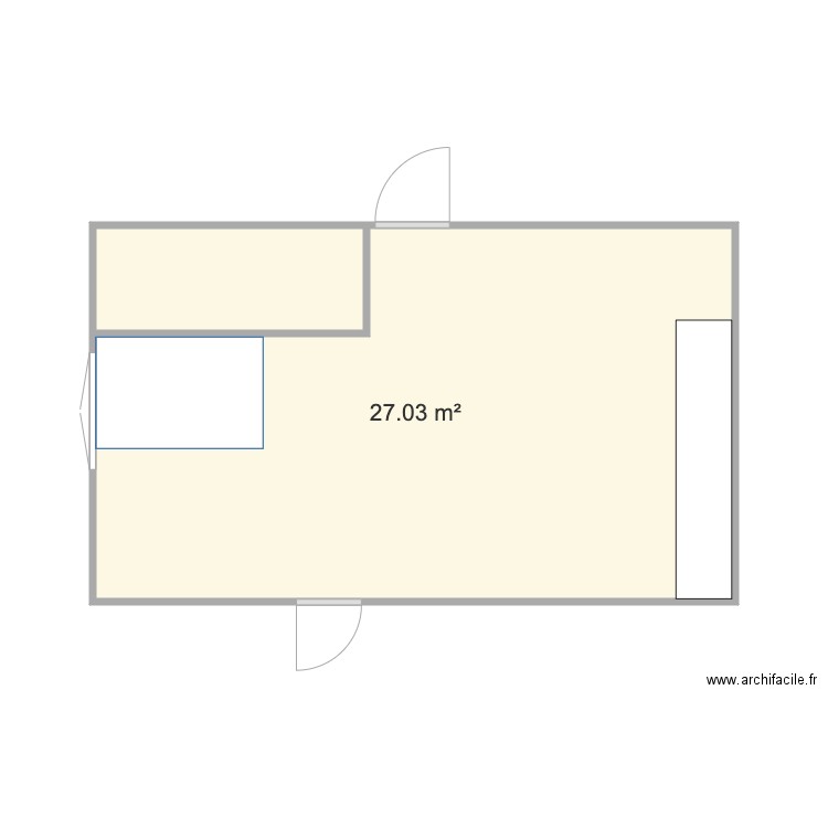 Eyguières salle de jeux. Plan de 1 pièce et 27 m2