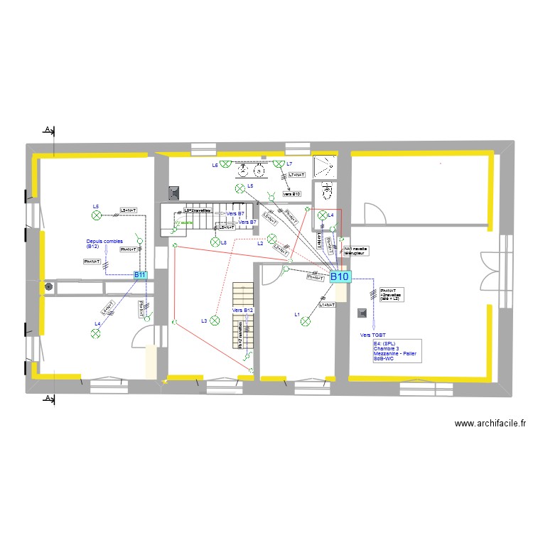 Etage_Elèctricité_Eclairage_E4_V3. Plan de 0 pièce et 0 m2