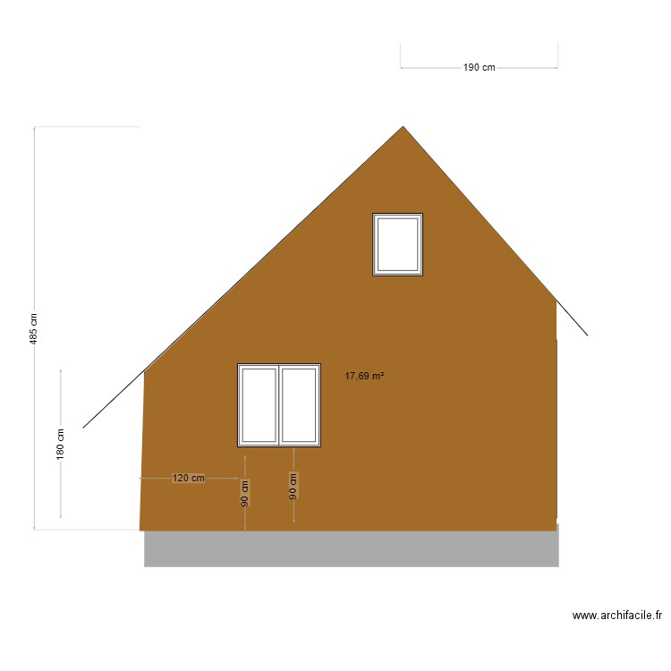 façade est.. Plan de 0 pièce et 0 m2