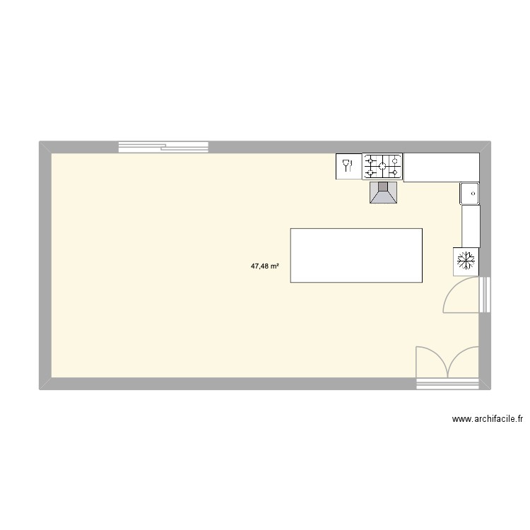 ENORA. Plan de 1 pièce et 47 m2