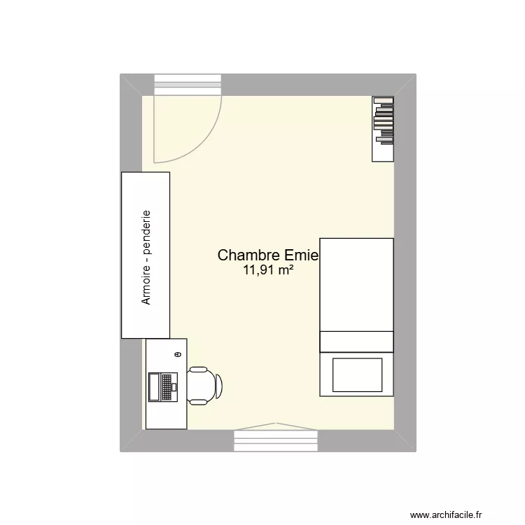 Maison Mas. Plan de 1  et 12 m²