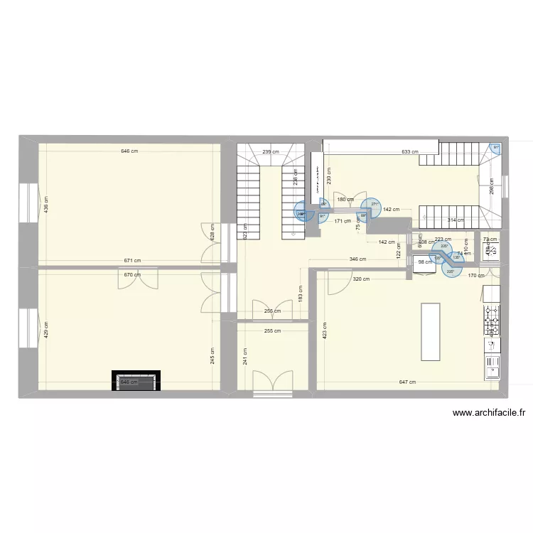 cuisine et hall  definitif. Plan de 