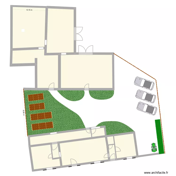 calcul dallage cour. Plan de 12  et 284 m²
