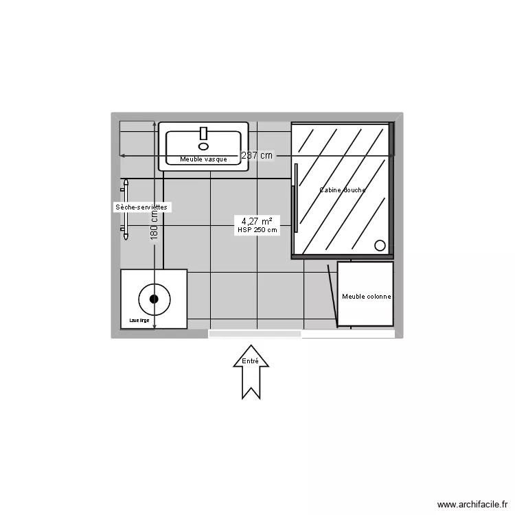sdb Clermont-Ferrand. Plan de 1  et 4 m²