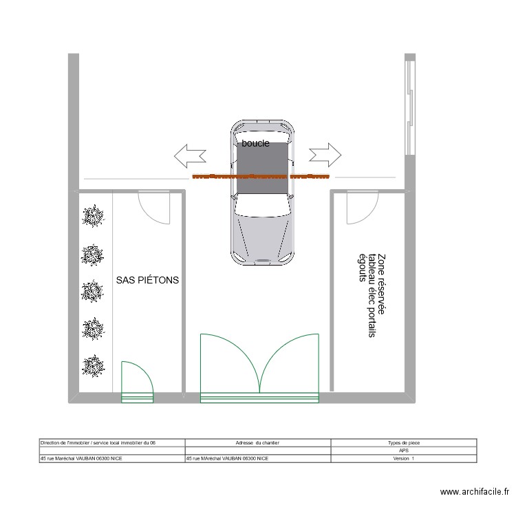 plan sas VL . Plan de 1 pièce et 13 m2