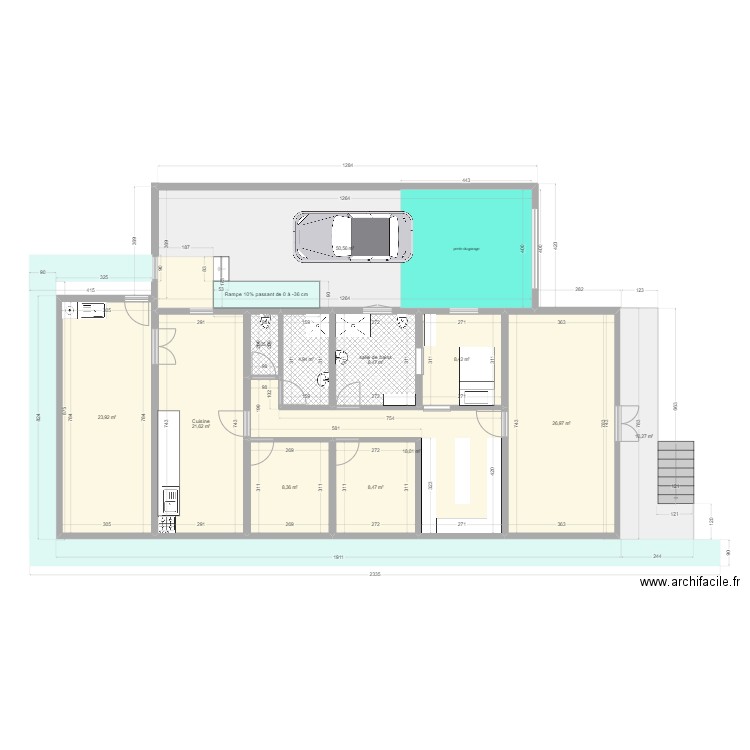 Travaux devis. Plan de 12 pièces et 192 m2