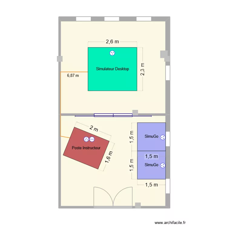 Abidjan1-1. Plan de 2 Pièces et 54 m²