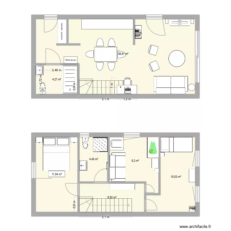 Vaucelles 3. Plan de 7 et 81 m² Vaucelles 3. Plan de 7 et 81 m²