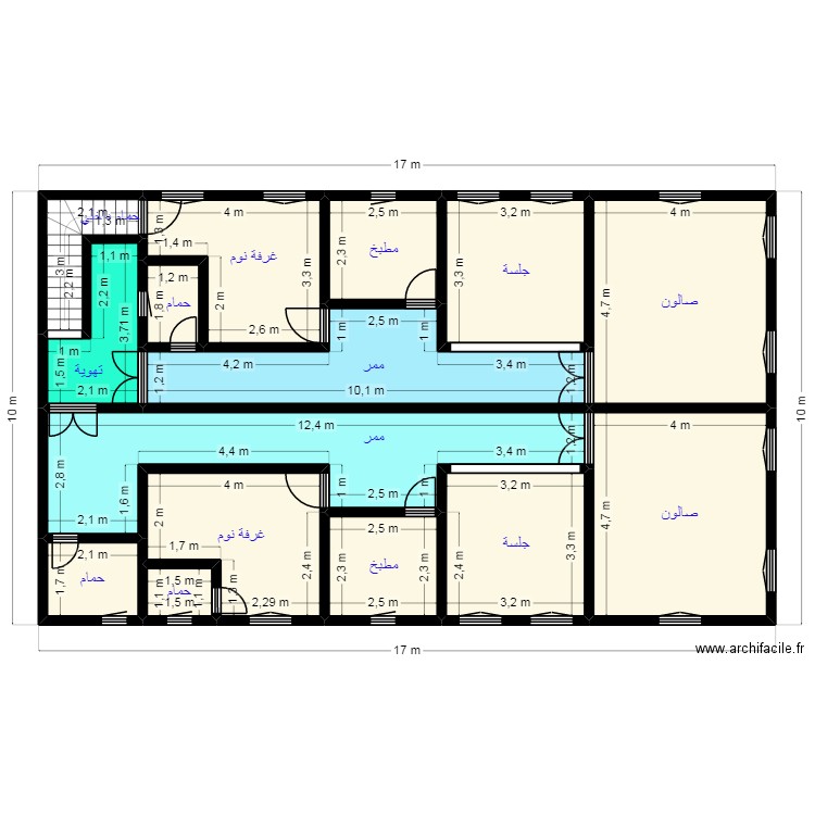 Plan 17X10 Client 27 95 11 75. Plan de 15 pièces et 143 m2