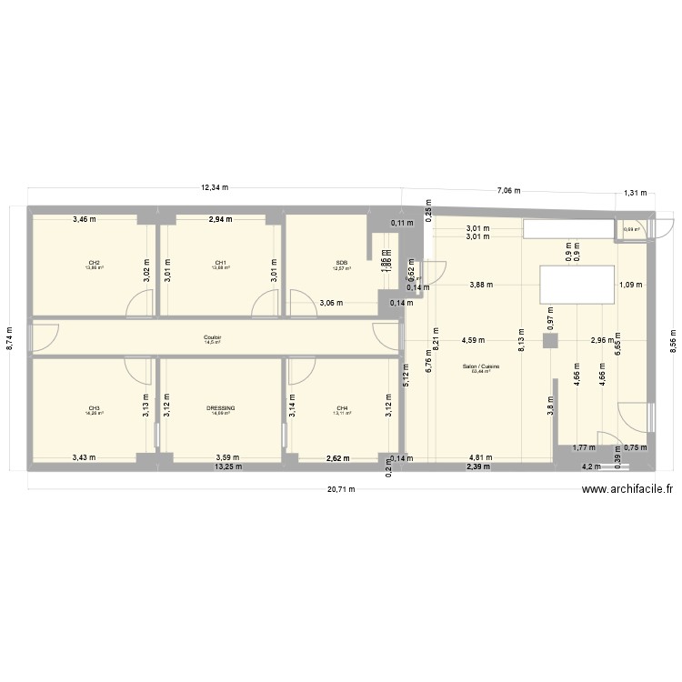 Plan rdc. Plan de 10 pièces et 161 m2