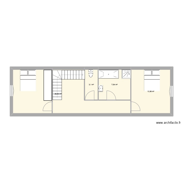 rolin. Plan de 4 pièces et 53 m2