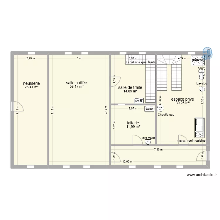 projet ath-kouffi2. Plan de 5  et 141 m²