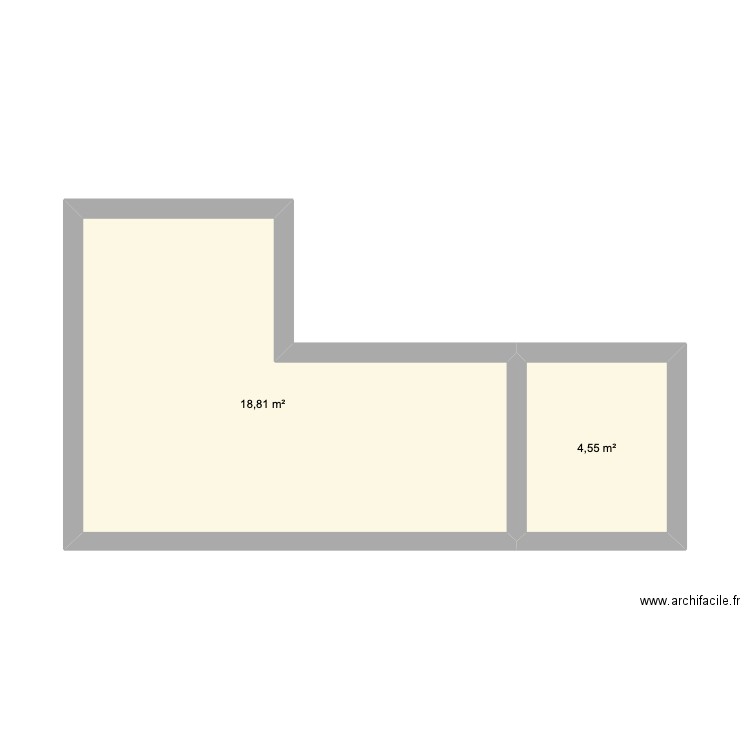 Futur appart. Plan de 2 pièces et 23 m2