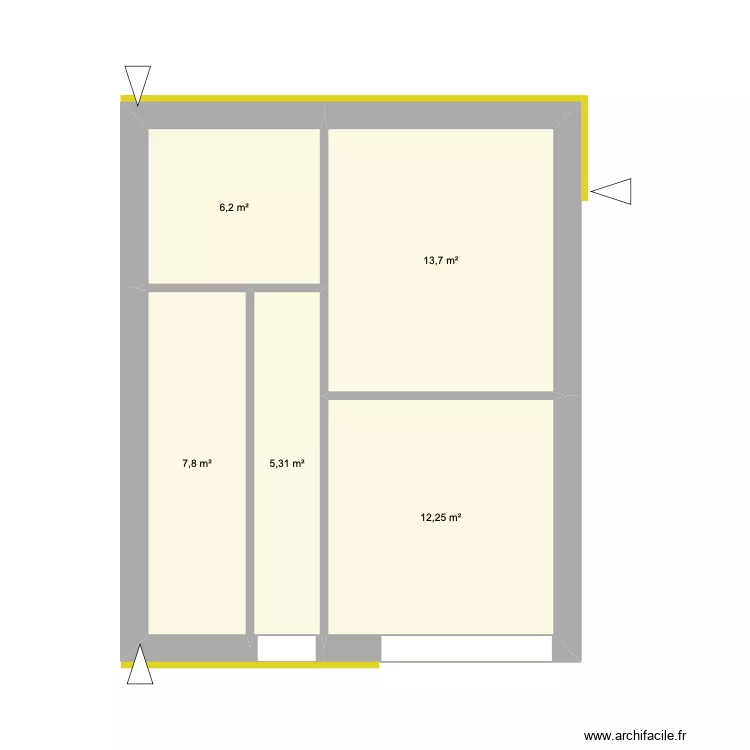 LABINJAN. Plan de 5  et 45 m²