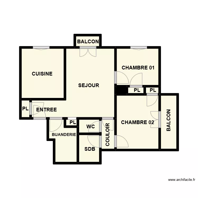 ST EXUPERY PLAN 11 EME. Plan de 15  et 33 m²