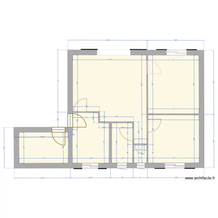 PLAN RDC ACTUEL DESSUS. Plan de 7 et 55 m² PLAN RDC ACTUEL DESSUS. Plan de 7 et 55 m²