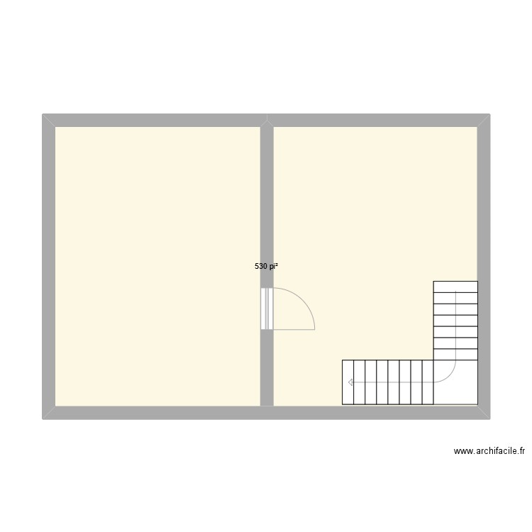 2 étages. Plan de 1 pièce et 49 m2