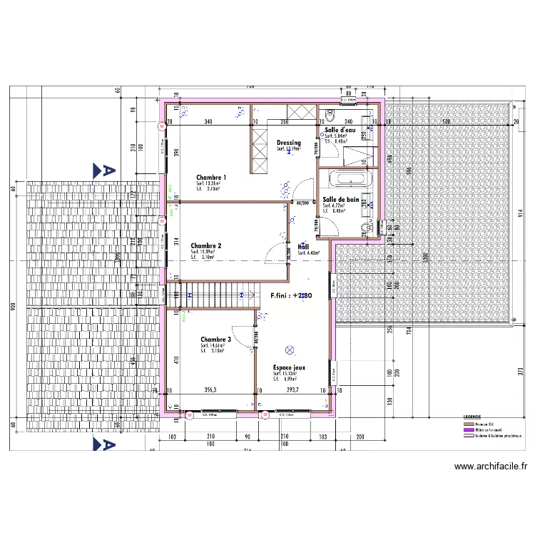 Plan étage implantation. Plan de Plan étage implantation. Plan de