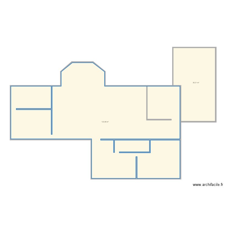 poirier v. Plan de 2 pièces et 149 m2