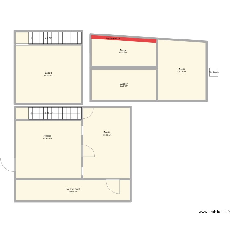 Salle 3 Test. Plan de 9 pièces et 100 m2