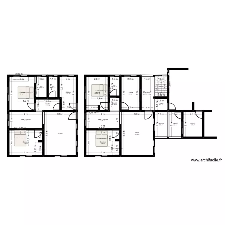 plan s. Plan de 21 Pièces et 159 m²